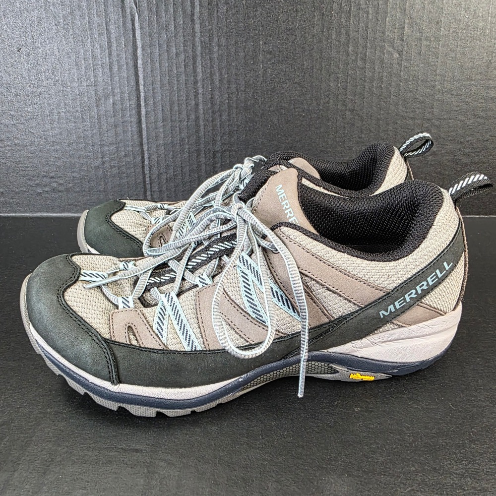 Merrell Siren Edge 3 Womens 9.5 Hiking Shoes Gray Blue Mesh Vibram Low Top